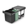 Kosz szafkowy Sort & Go 2x10L + 20L Dark Grey & Jade Green